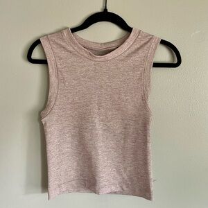 Athleta Sleeveless Ribbed Knit Top - Pink/Grey